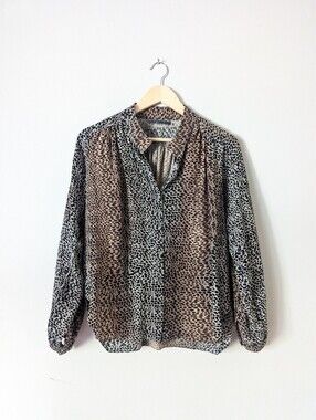 Velvet By Graham & Spencer Silky Leopard Blouse
